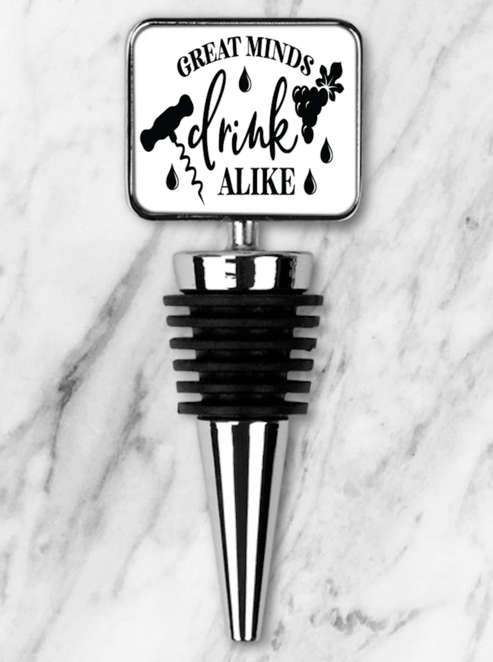 Great Minds Drink Alike Rectangle Bottle Stopper, Custom Bottle